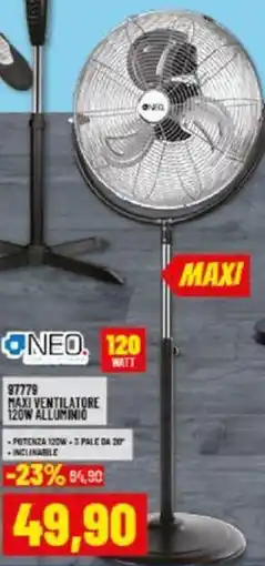 Risparmio Casa MAXI VENTILATORE 120W ALLUMINIO offerta