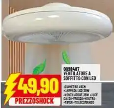 Risparmio Casa VENTILATORE A SOFFITTO CON LED offerta