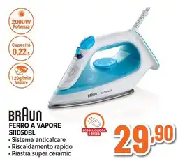 Expert BRAUN FERRO A VAPORE SI1050BL offerta