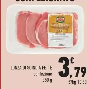 Conad City Lonza di suino a fette 350 g offerta