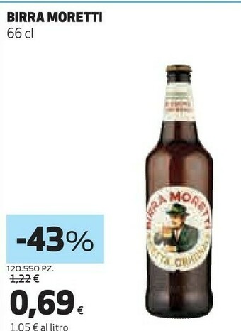 Coop Birra moretti - birra moretti 660 g(ml) offerta