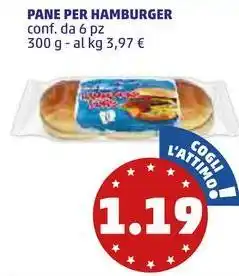 PENNY PANE PER HAMBURGER conf. da 6 pz offerta