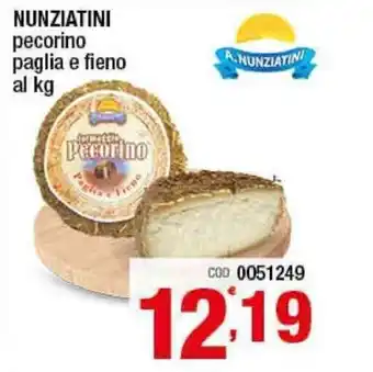 Nunziatini Pecorino paglia e fieno al kg