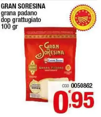 Gruppo di Palo Gran Soresina Grana Padano dop grattugiato 100gr offerta