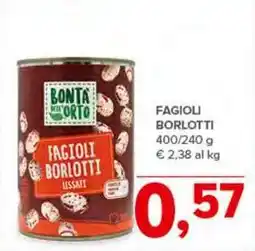 Todis FAGIOLI BORLOTTI 400/240 g offerta