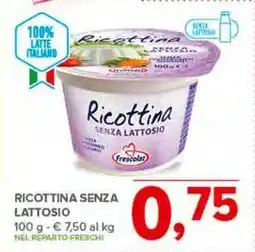Todis RICOTTINA SENZA LATTOSIO 100 g offerta