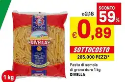 Iper La Grande Pasta di semola di grano duro 1 kg DIVELLA offerta