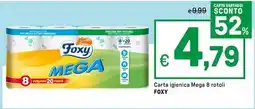 Iper La Grande Carta igienica Mega 8 rotoli FOXY offerta