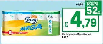 Iper La Grande Carta igienica Mega 8 rotoli FOXY offerta