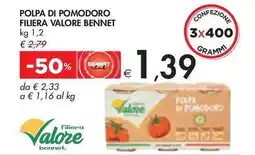 Bennet POLPA DI POMODORO FILIERA VALORE BENNET kg 1,2 offerta