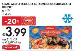Bennet GRAN MISTO SCOGLIO AL POMODORO SURGELATO BENNET g 450 offerta