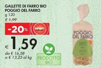 Bennet GALLETTE DI FARRO BIO POGGIO DEL FARRO offerta