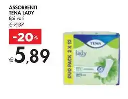 Bennet ASSORBENTI TENA LADY tipi vari offerta