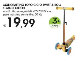Bennet MONOPATTINO TOPO GIGIO TWIST & ROLL GRANDI GIOCHI offerta