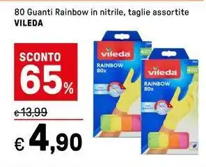 Iper La Grande 80 Guanti Rainbow in nitrile, taglie assortite VILEDA offerta