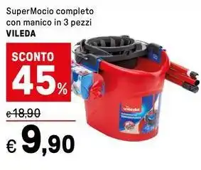 Iper La Grande SuperMocio completo con manico in 3 pezzi VILEDA offerta