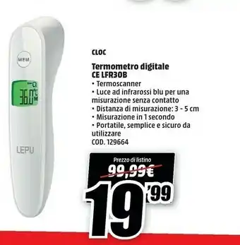 Cloc termometro digitale ce lfr30b