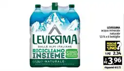 Pam LEVISSIMA acqua minerale naturale 1,5 lt x 6 bottiglie offerta