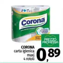 Pam CORONA carta igienica maxi 4 rotoli offerta