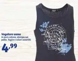 In'S Mercato Vogatore uomo in puro cotone, stampa sul petto. Taglie e colori assortiti offerta