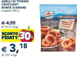 Esselunga ANELLI DI TOTANO CROCCANTI BONTÀ D'AMARE surgelati, 450 g offerta
