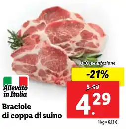 Lidl Braciole di coppa di suino 700 g confezione offerta