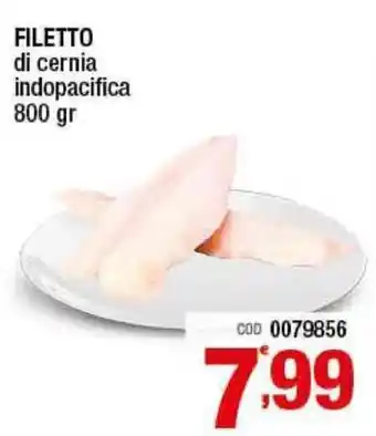 Gruppo di Palo Filetto di cernia indopacifica 800gr offerta