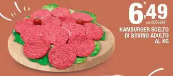 Gruppo di Palo Hamburger Scelto di Bovino Adulto al kg offerta