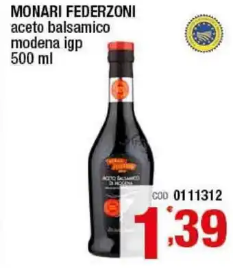 Monari Federzoni Aceto balsamico modena igp 500ml