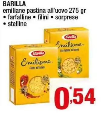 Gruppo di Palo Barilla Emiliane Pastina all'uovo 275gr offerta