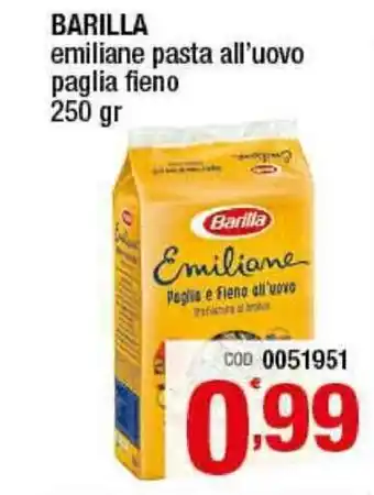 Gruppo di Palo Barilla Emiliane Pasta all'uovo paglia fieno 250gr offerta