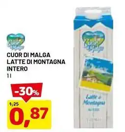 DPiù CUOR DI MALGA LATTE DI MONTAGNA INTERO offerta