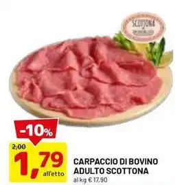 DPiù CARPACCIO DI BOVINO ADULTO SCOTTONA offerta