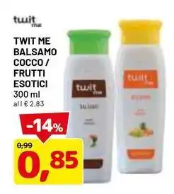 DPiù TWIT ME BALSAMO COCCO/ FRUTTI ESOTICI 300 ml offerta