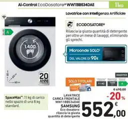 Spazio Conad LAVATRICE CARICA FRONTALE WW11BB534DAE SAMSUNG offerta