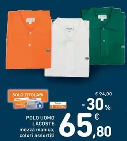 Spazio Conad POLO UOMO LACOSTE offerta