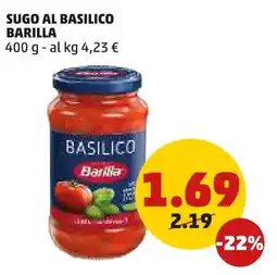 PENNY SUGO AL BASILICO BARILLA 400 g offerta