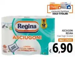 Spazio Conad ASCIUGONI REGINA maxi fogli, 6 rotoli offerta