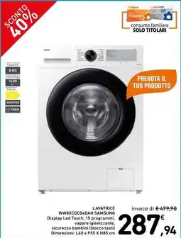 Spazio Conad LAVATRICE WW80CGC04DAH SAMSUNG offerta