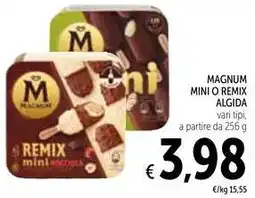 Spazio Conad MAGNUM MINI O REMIX ALGIDA vari tipi, 256 g offerta