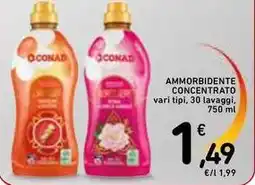 Spazio Conad AMMORBIDENTE CONCENTRATO vari tipi, 30 lavaggi, 750 ml offerta