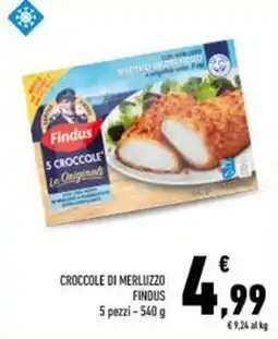 Conad CROCCOLE DI MERLUZZO FINDUS 5 pezzi – 540 g offerta
