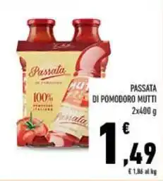 Conad PASSATA DI POMODORO MUTTI 2x400 g offerta