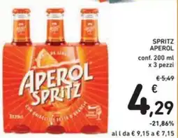 Spazio Conad SPRITZ APEROL conf. 200 ml x 3 pezzi offerta