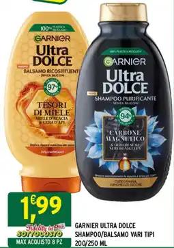 Gecop GARNIER ULTRA DOLCE SHAMPOO/BALSAMO VARI TIPI 200/250 ML offerta