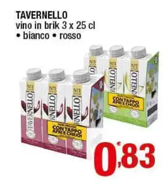 Gruppo di Palo Tavernello Vino in brik 3x25cl offerta