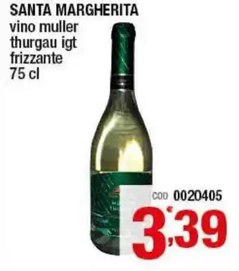 Gruppo di Palo Santa Margherita Vino Müller Thurgau IGT frizzante 75cl offerta