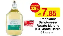 Sì con te Trebbiano/ Sangiovese/ Rosato Marche IGT Monte Barile 5 l offerta