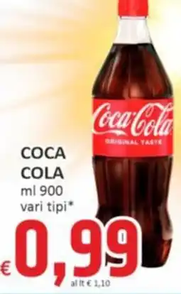 Paghi Poco COCA COLA vari tipi ml 900 offerta