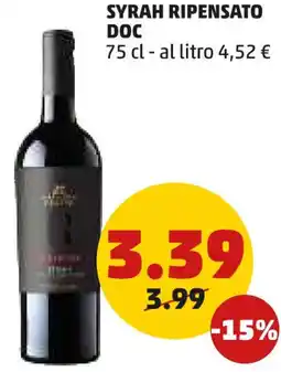 PENNY SYRAH RIPENSATO DOC 75 cl offerta